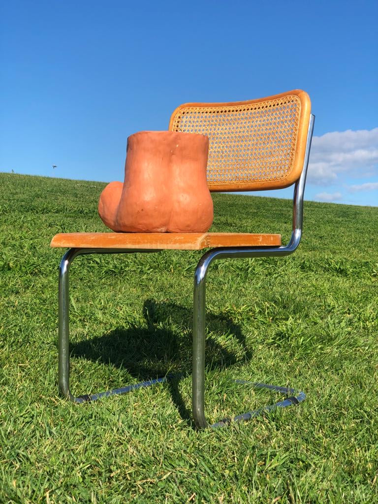 Cane and Chrome Cantilever Chairs