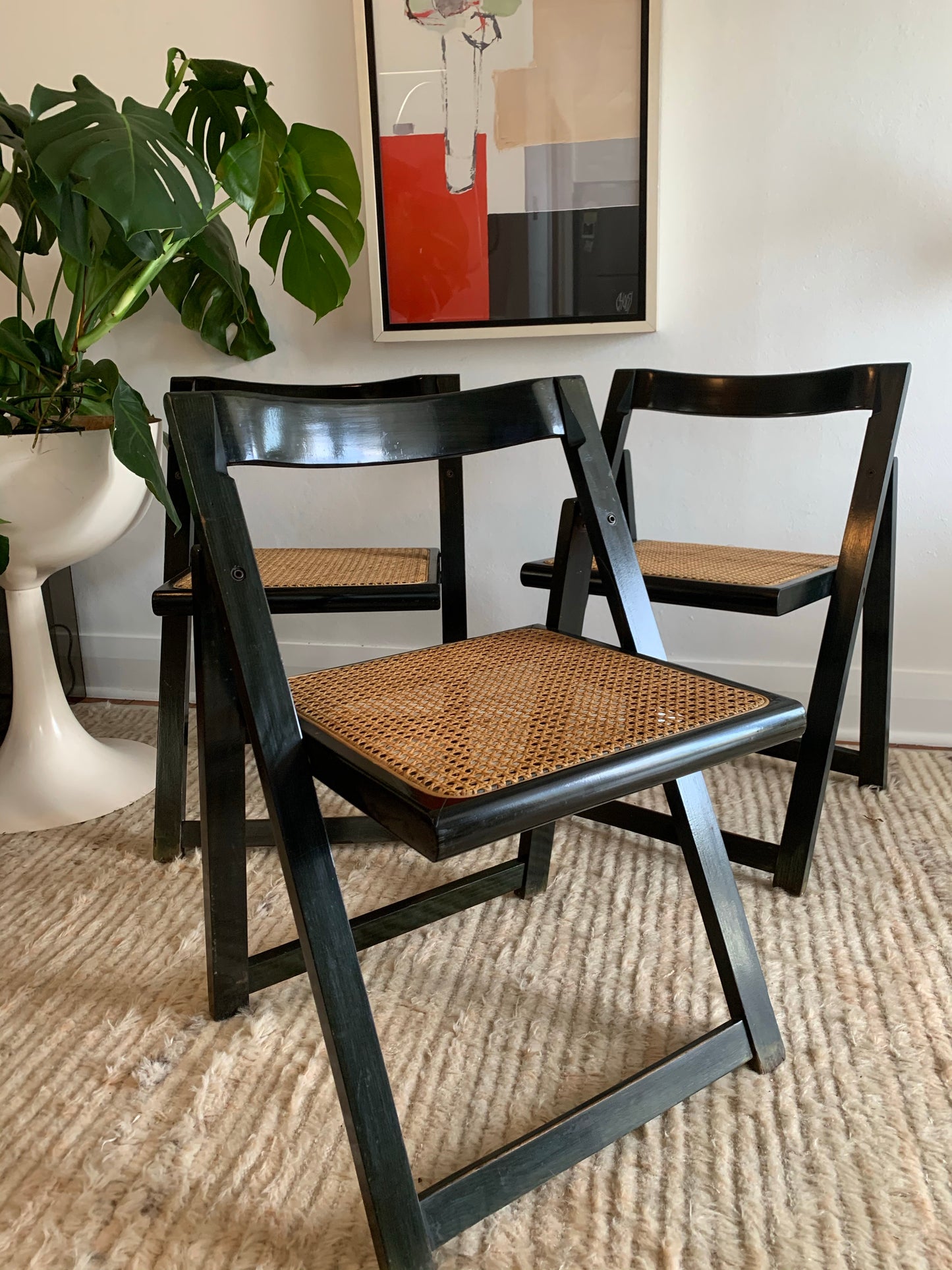 Original 1960’s Aldo Jacober and Pierangela d’Aniello “Trieste” Rattan Folding Chair