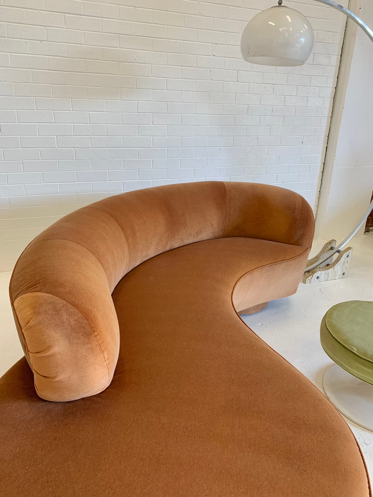 Stunning Curved Velvet Sofa