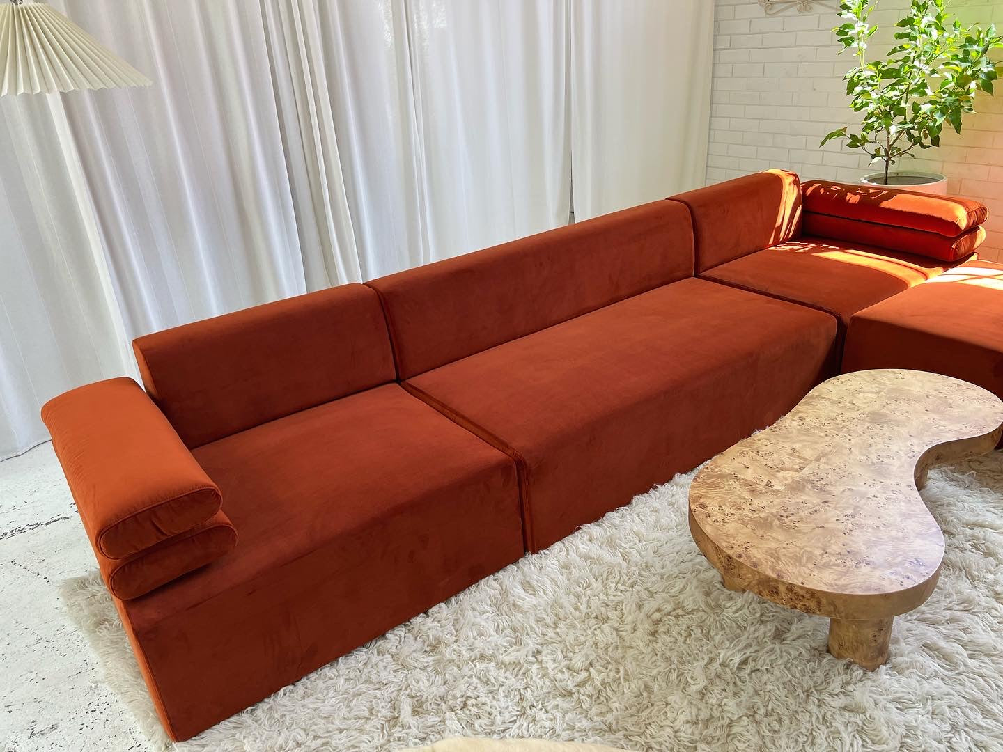 - Copper Velvet Modular Sofa Set