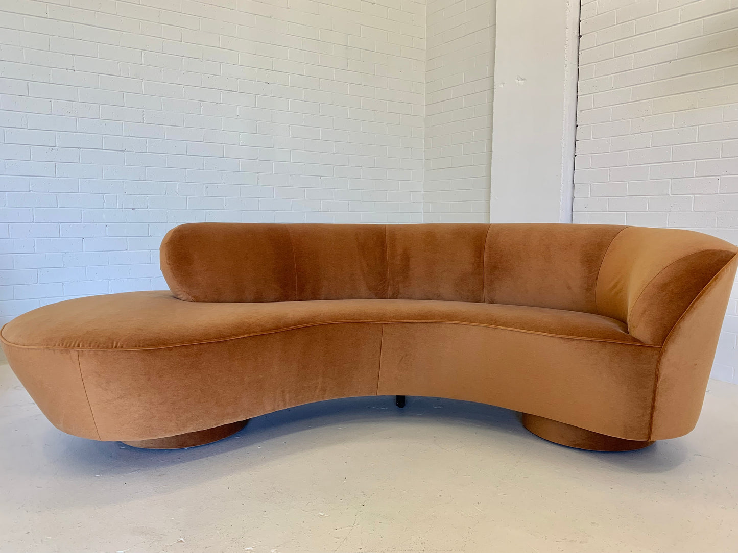 Stunning Curved Velvet Sofa