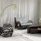 Vintage Dark Bamboo Armchair - Coffee Stripe