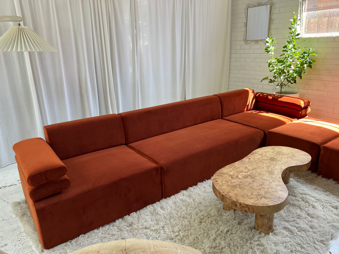 - Copper Velvet Modular Sofa Set