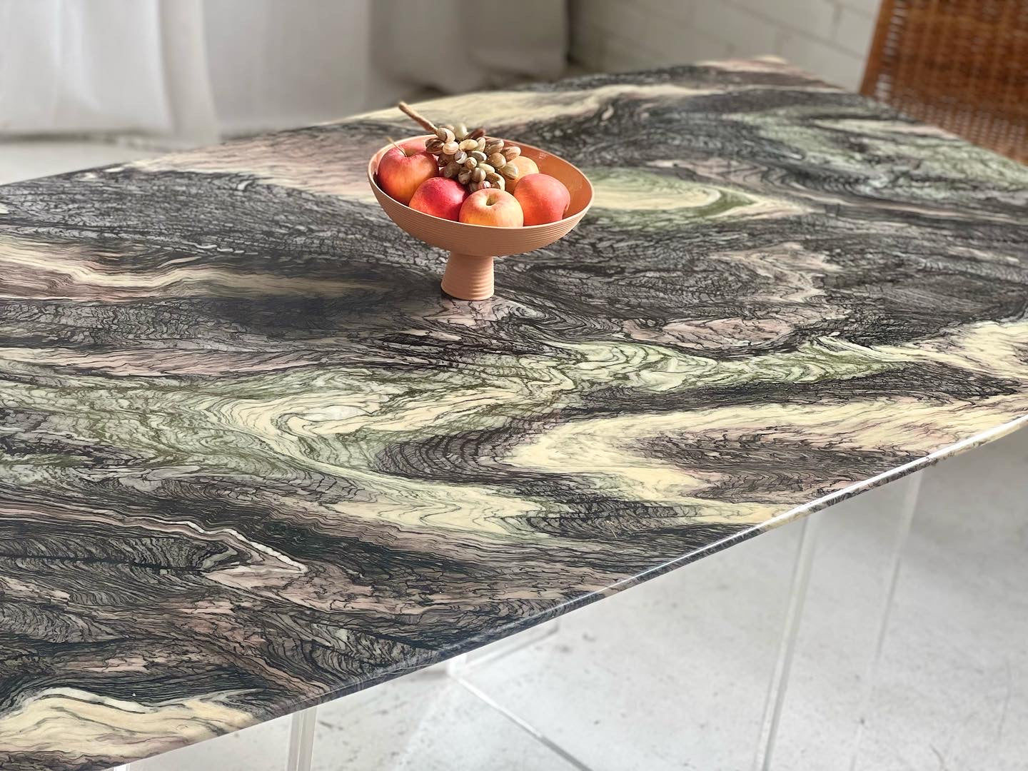 Custom Lucite Marbled Table