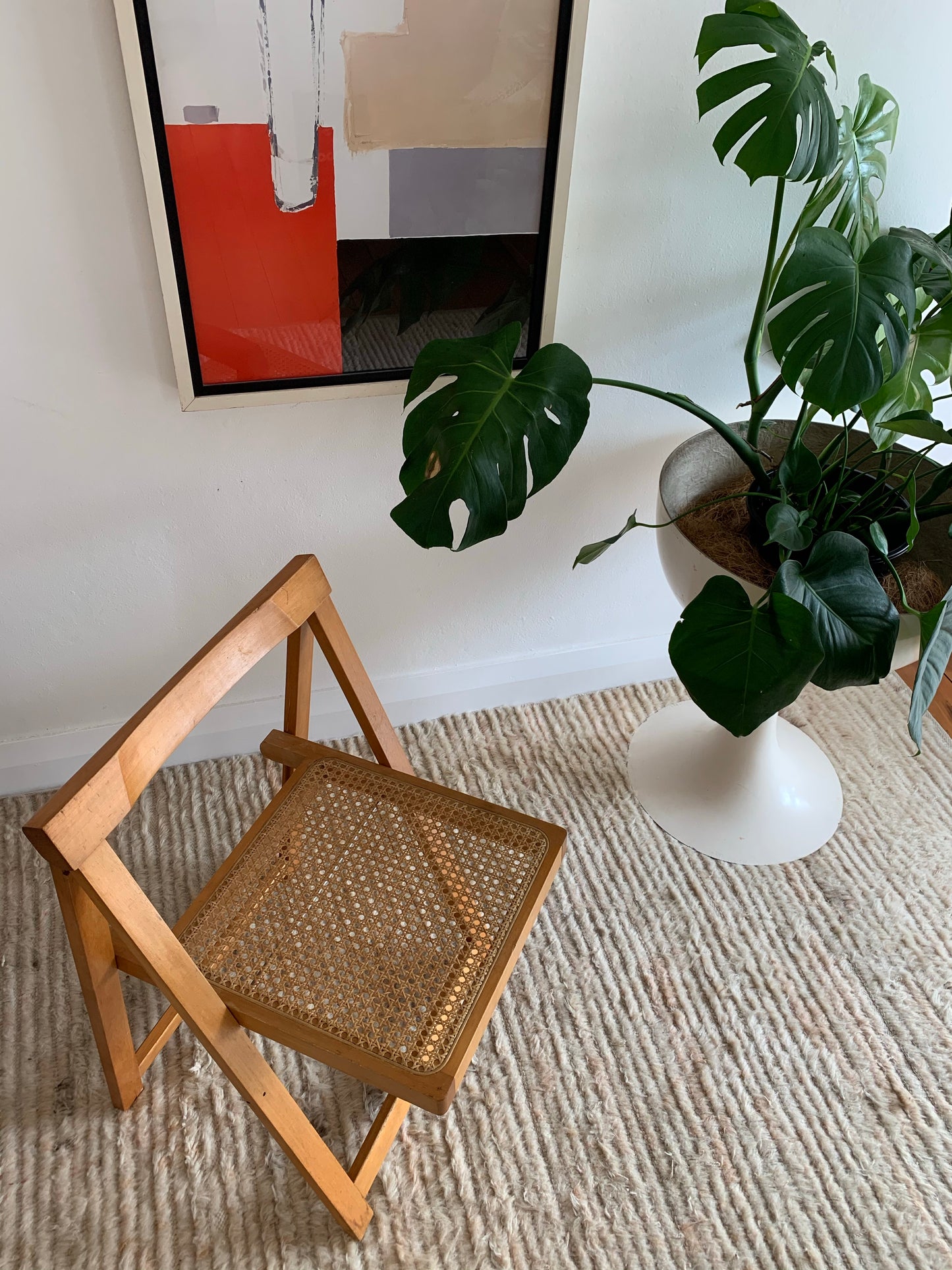 Original 1960’s Aldo Jacober and Pierangela d’Aniello “Trieste” Rattan Folding Chair