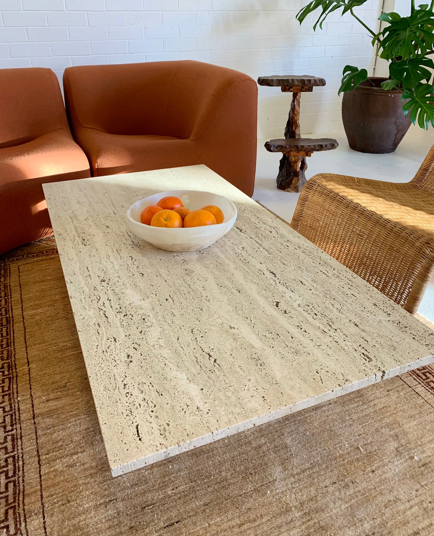 Unfilled Travertine Coffee Table
