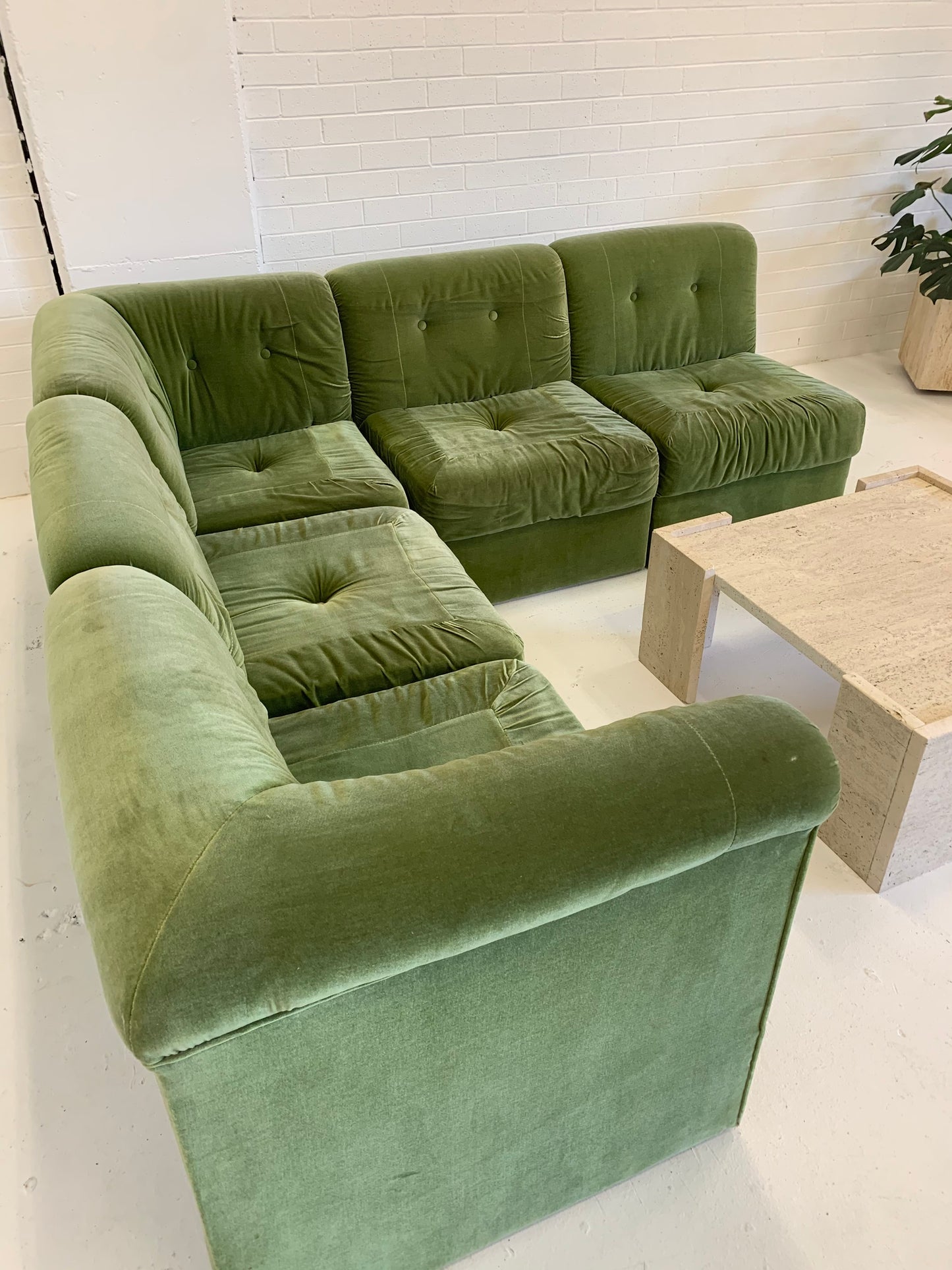 Vintage Velvet Modular Sofa