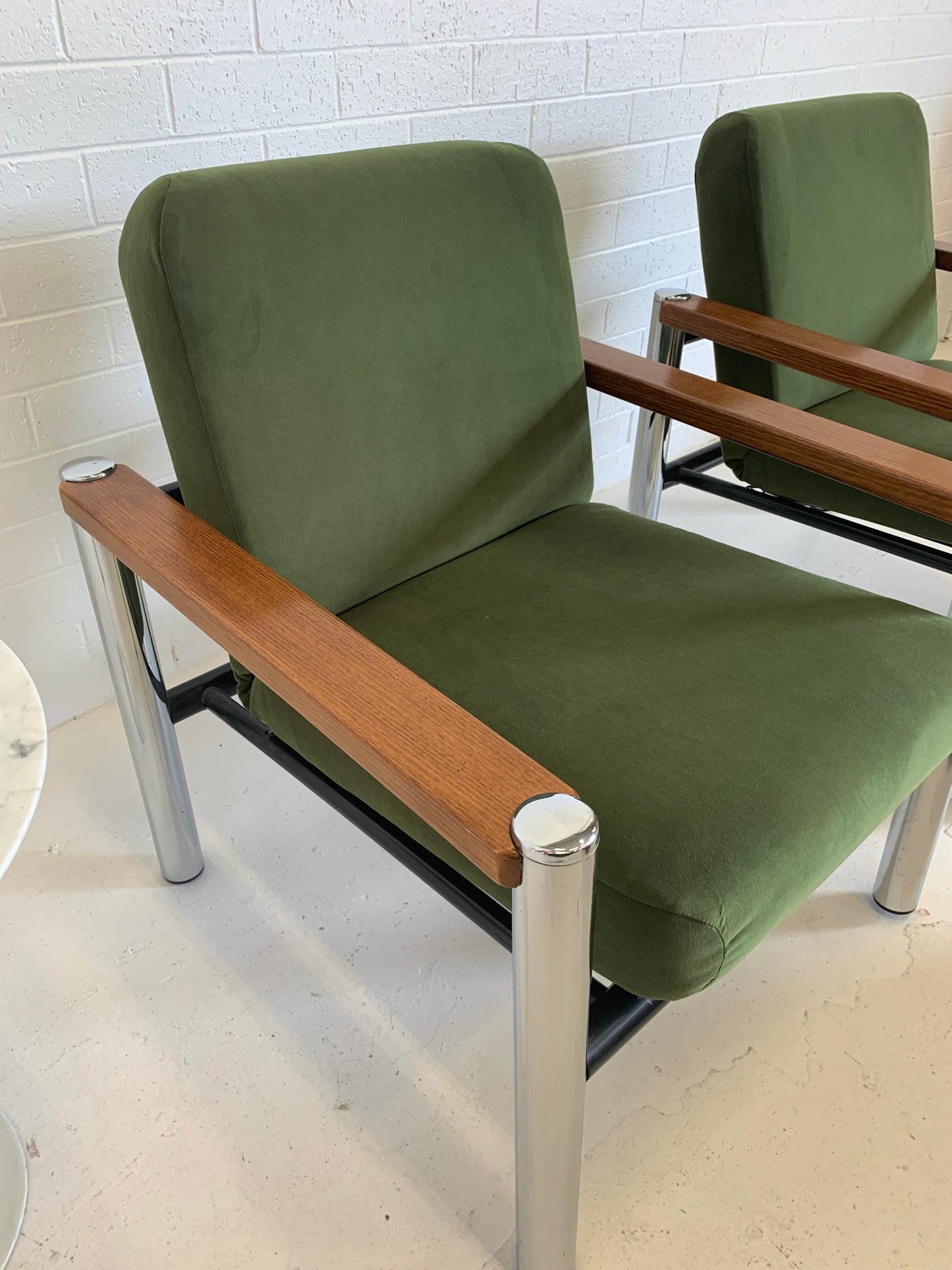 Vintage Teak and Chrome Sebel Armchairs
