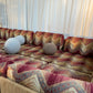 Vintage 9 Piece Geometric Corduroy Modular Sofa & Ottoman (Set)