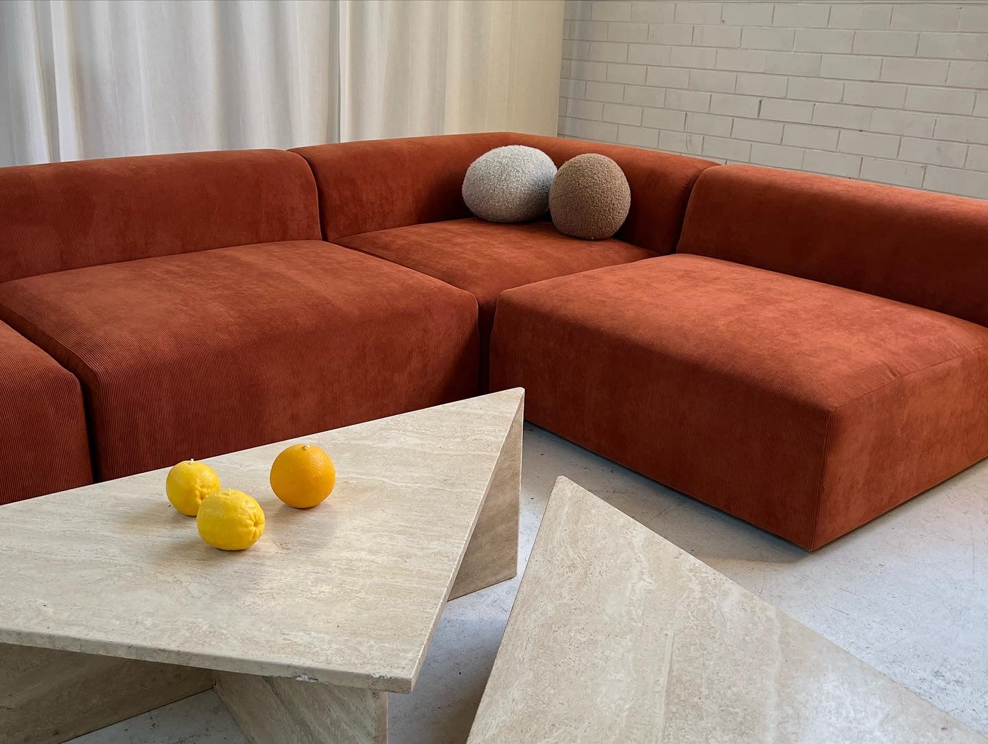 Bespoke Large Corduroy Modular Sofa Set