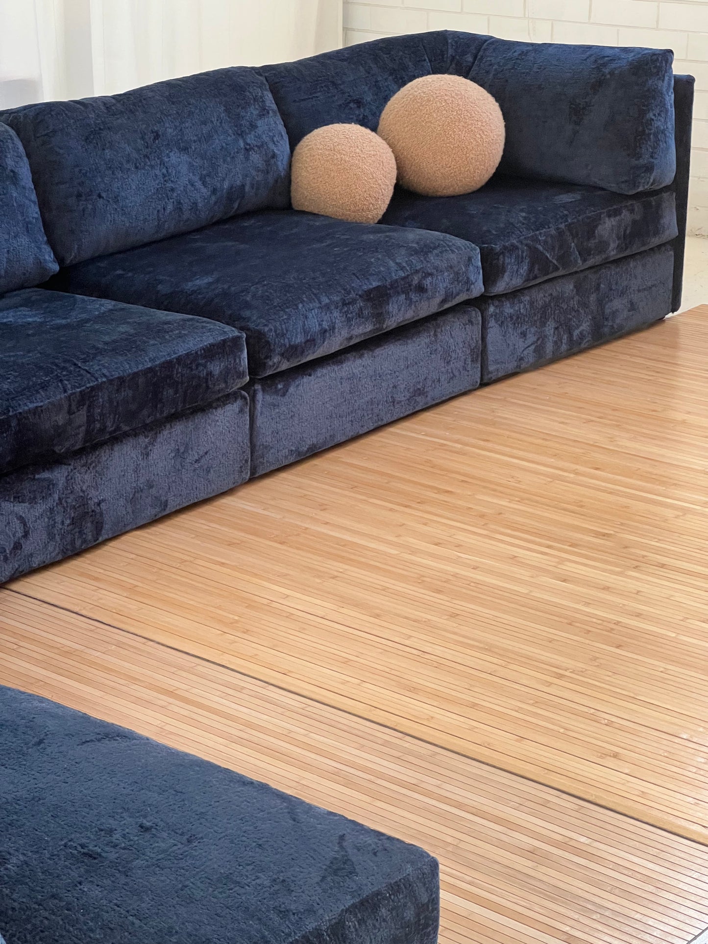 - Bespoke Curved Midnight Chenille Modular Sofa