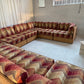 Vintage 9 Piece Geometric Corduroy Modular Sofa & Ottoman (Set)