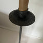 - Vintage Iron Floor Lamp with Cocoa Pleated Shade