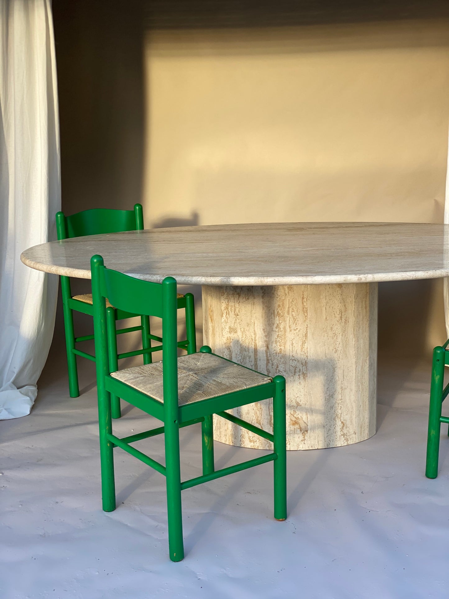 Italian Travertine Dining Table