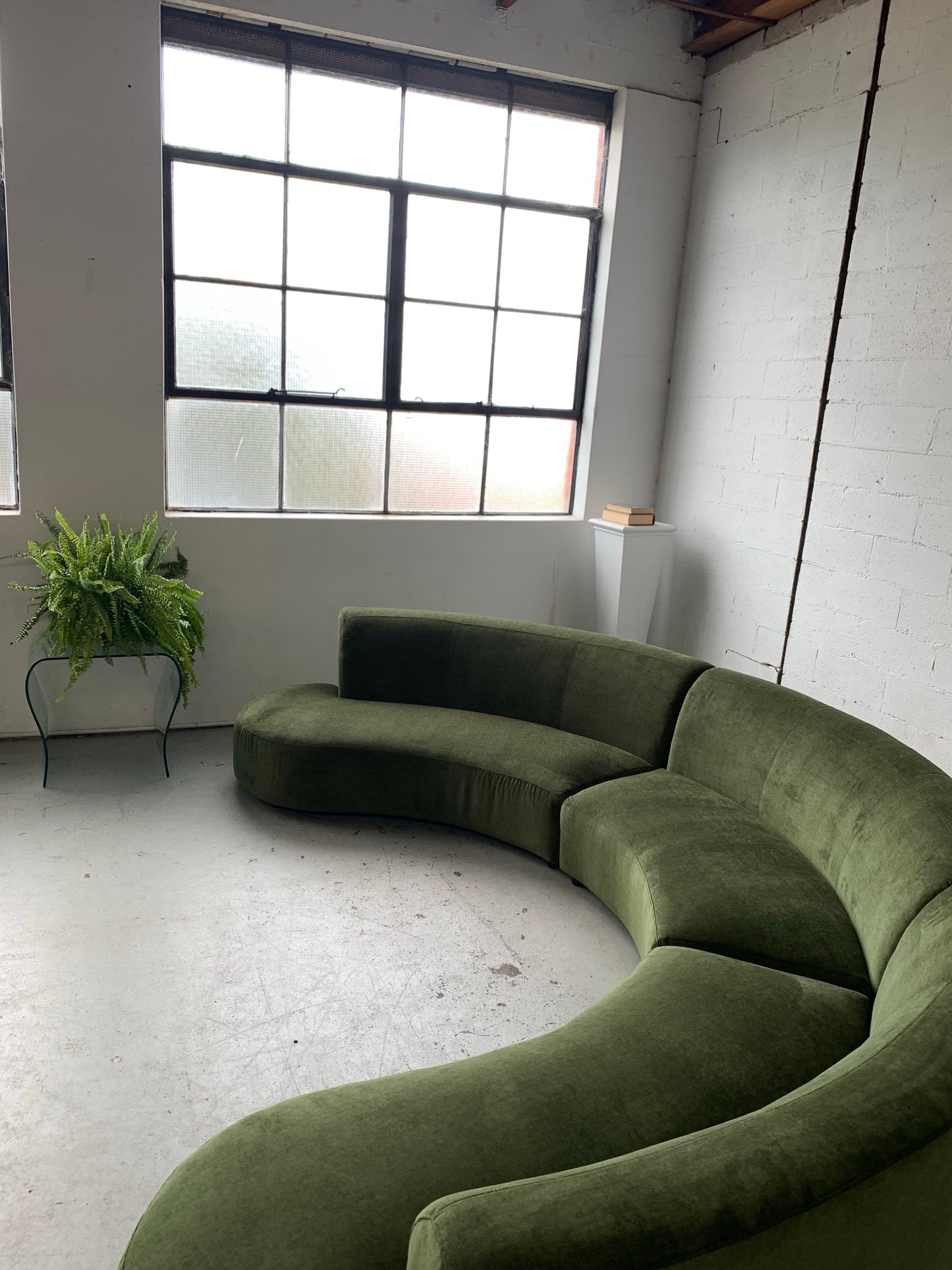 Bespoke Velvet Modular in Deep Botanical Green