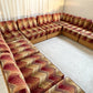 Vintage 9 Piece Geometric Corduroy Modular Sofa & Ottoman (Set)
