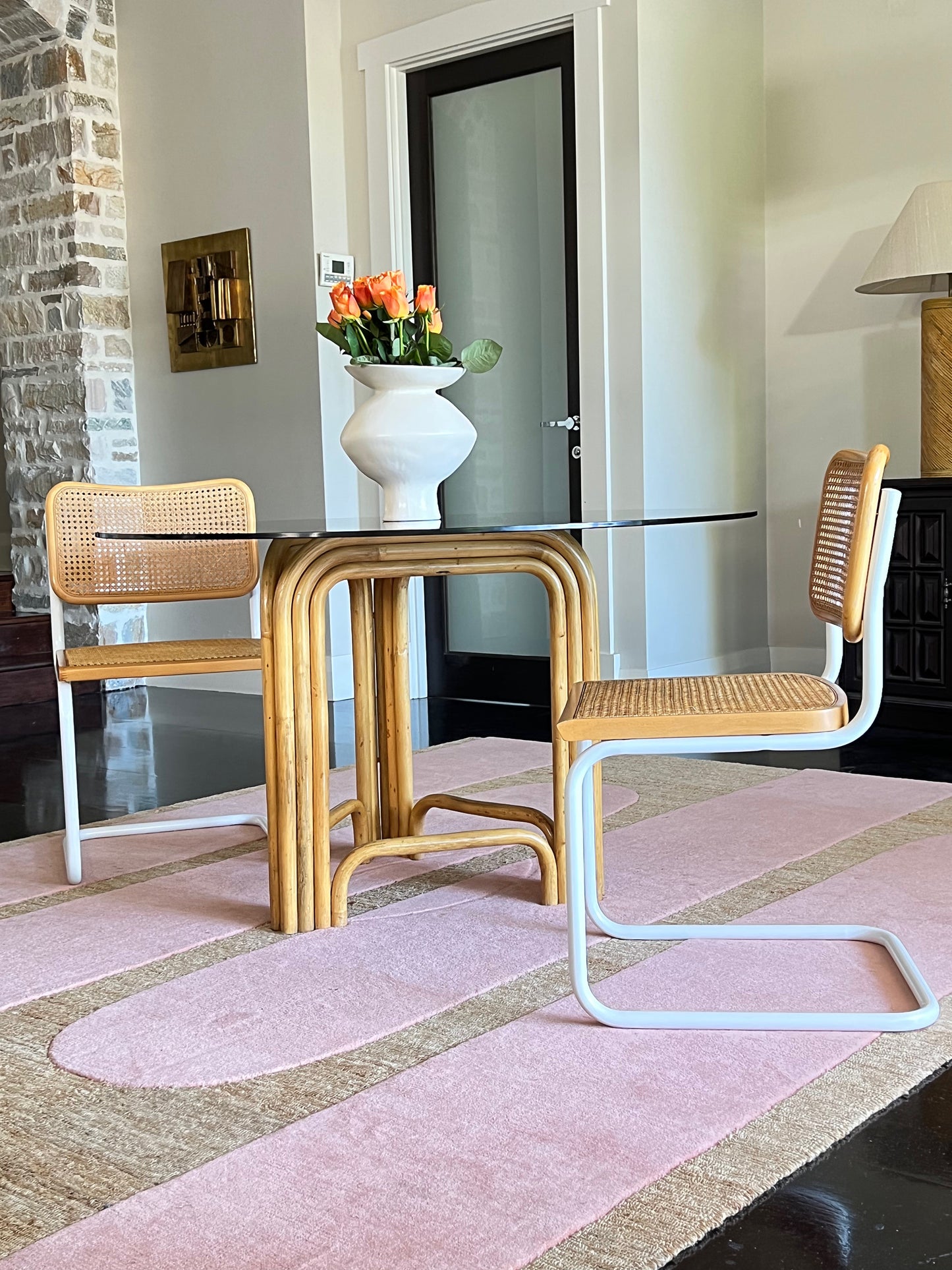 Gabriella Crespi style bamboo cane dining table