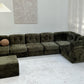 - Bespoke VandeRoza Green Chenille Modular Sofa - Seven Piece Set