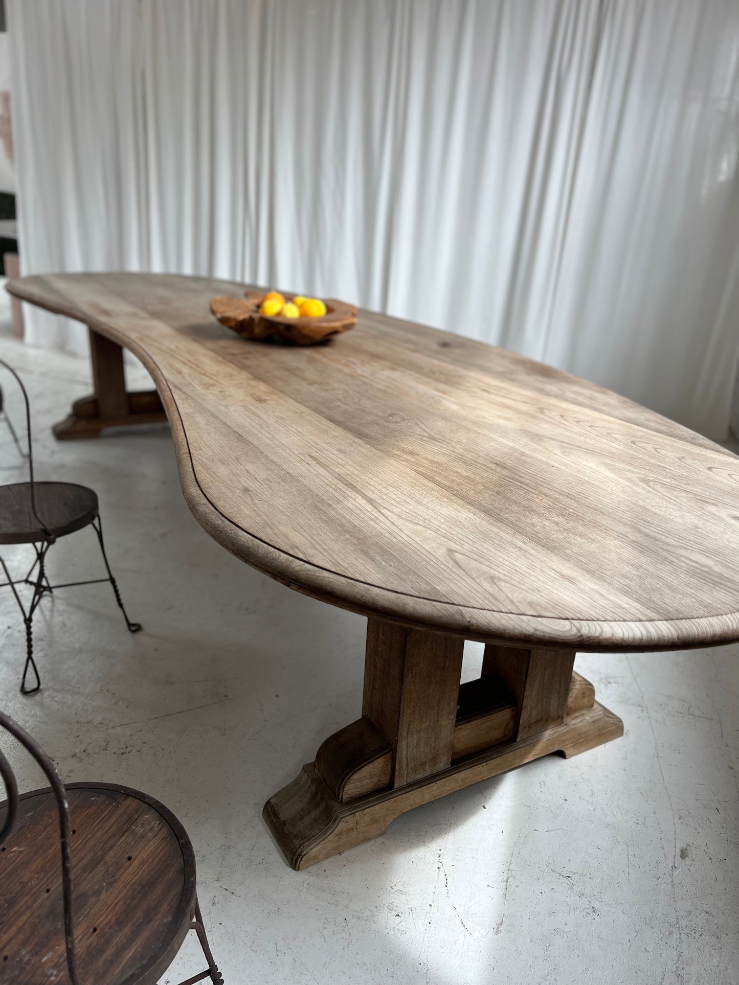 Custom Large Wooden Curved Table