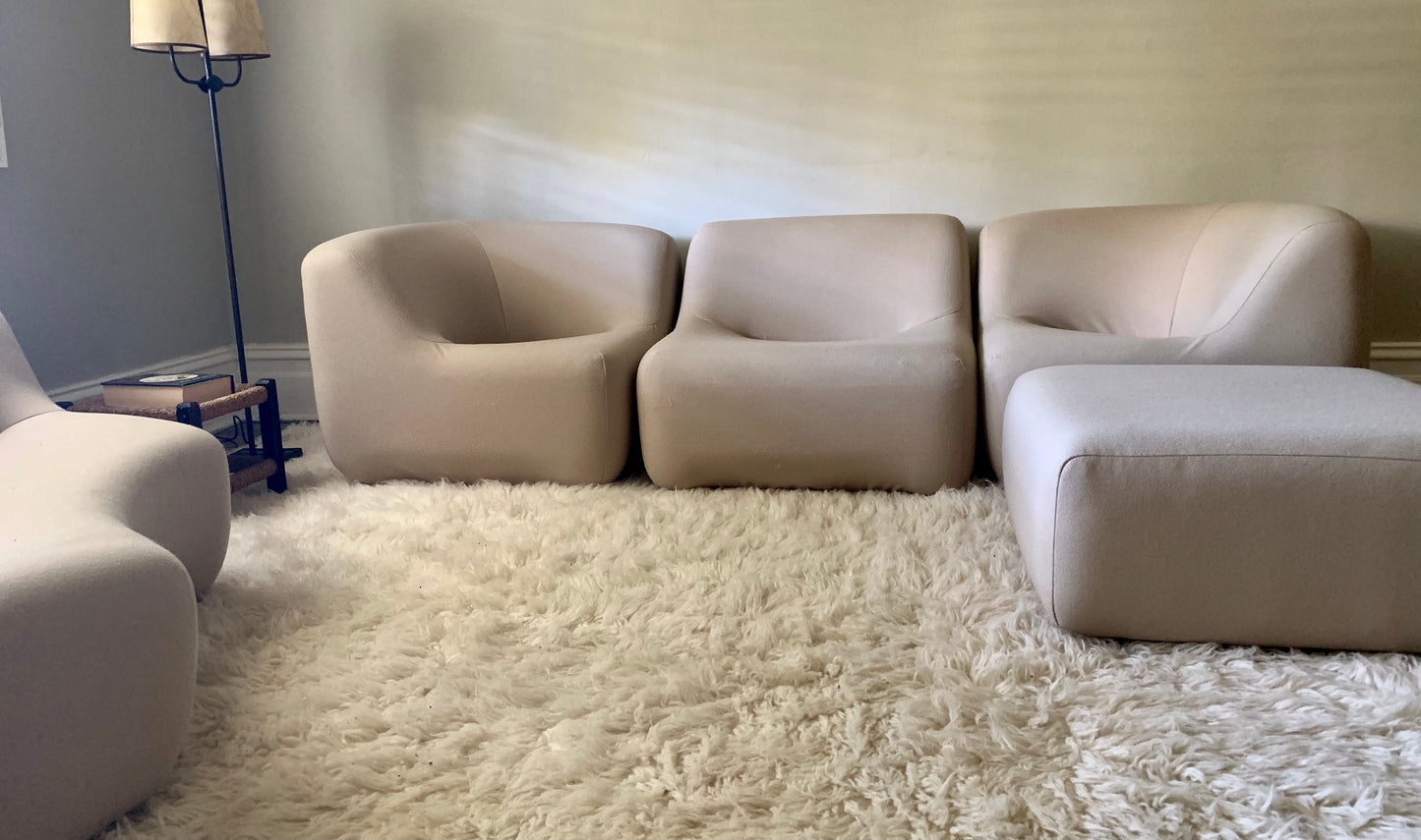 Featherston Numero VII Modular Sofa Reupholstered in Soft Wool