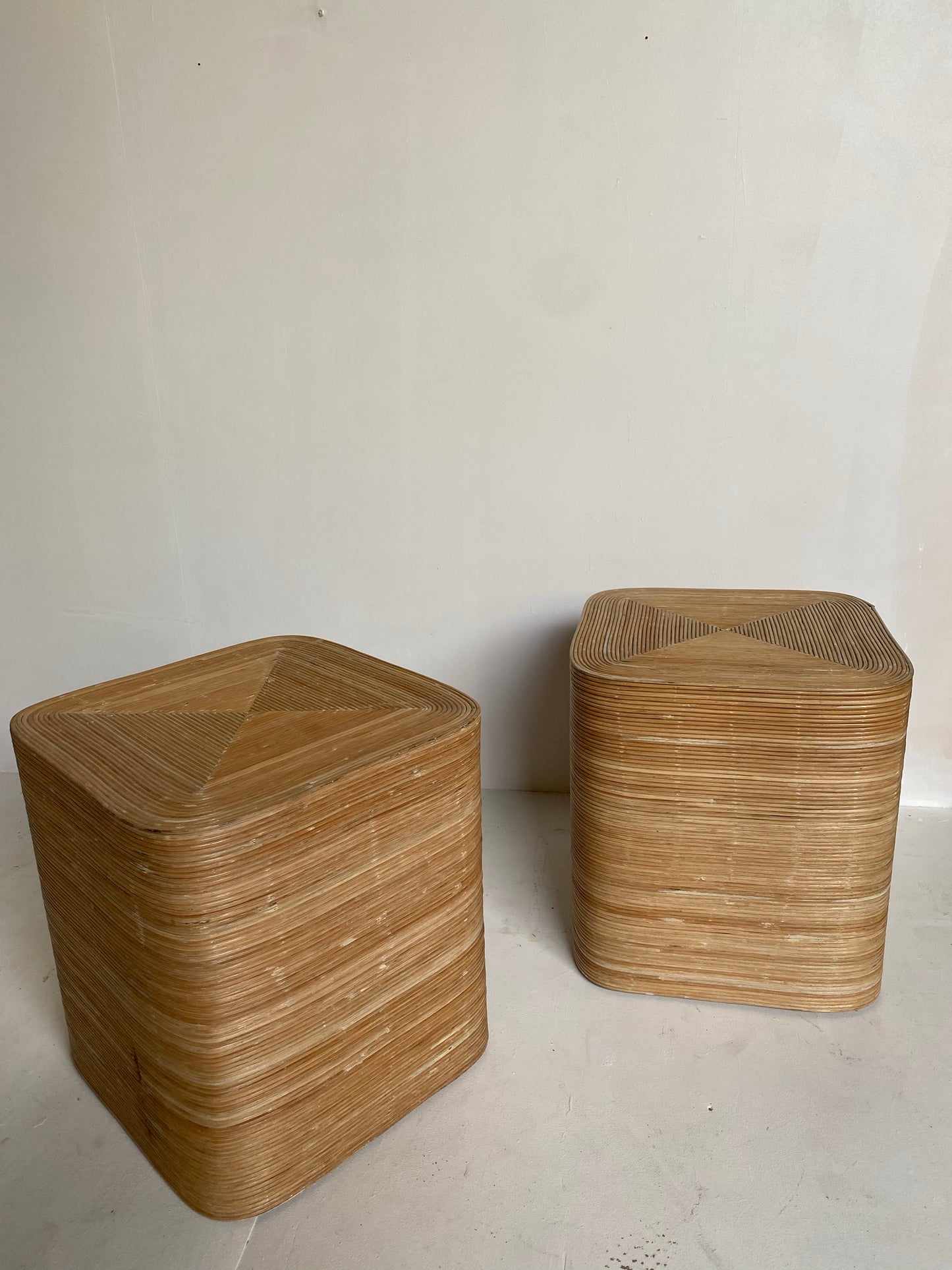 Pair of Rattan Bedside Tables