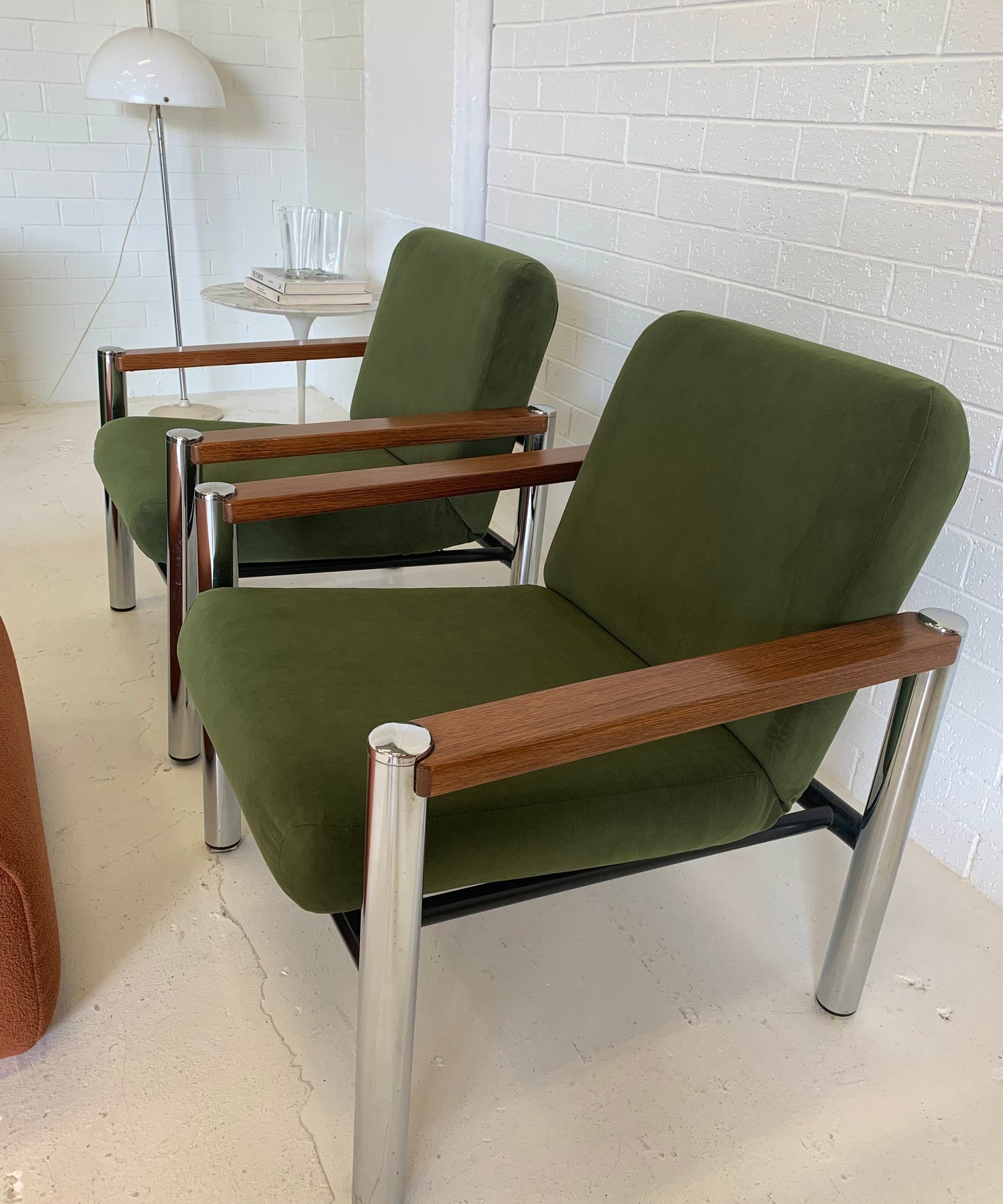Vintage Teak and Chrome Sebel Armchairs