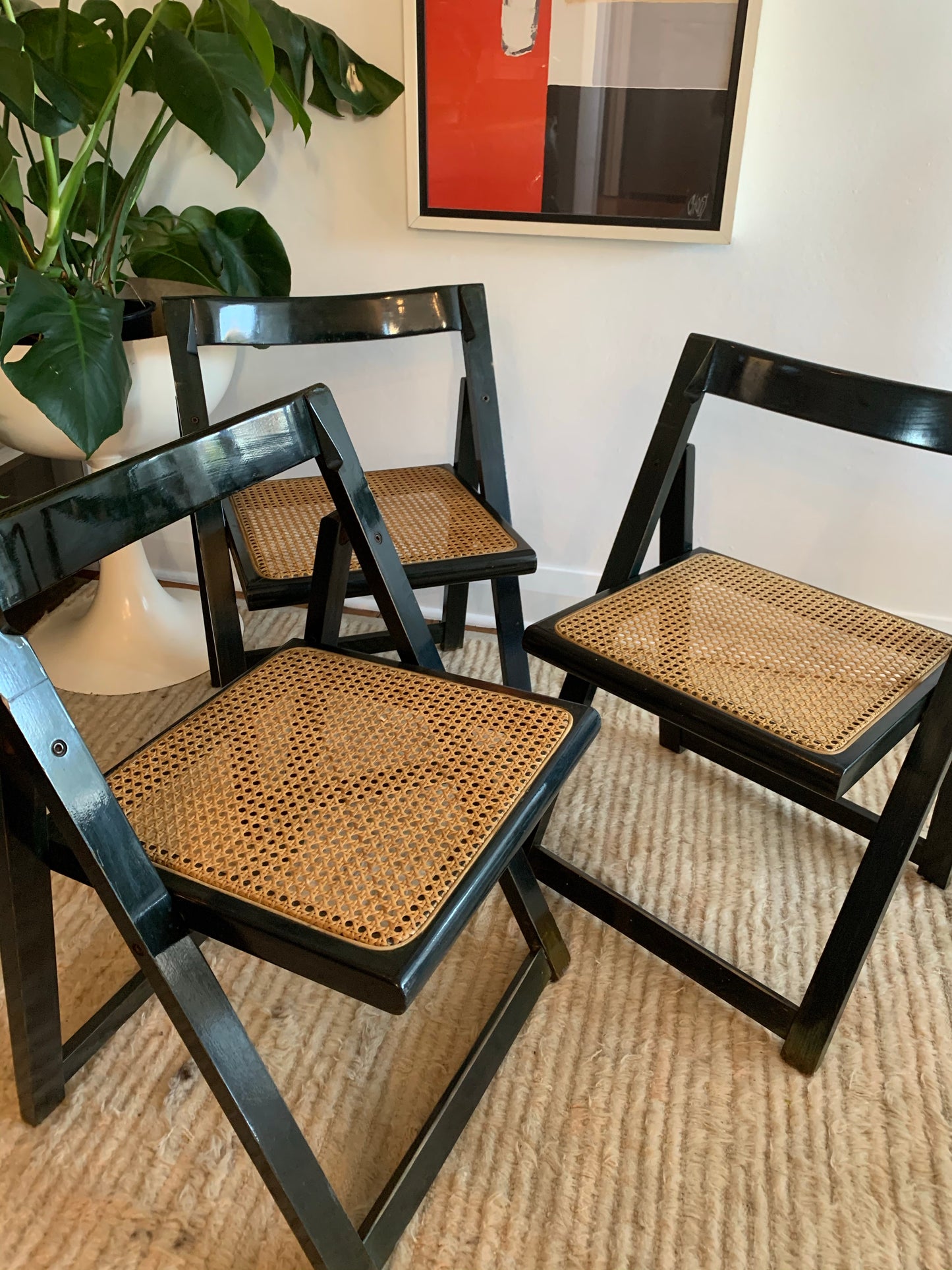 Original 1960’s Aldo Jacober and Pierangela d’Aniello “Trieste” Rattan Folding Chair