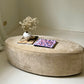 - Curved Ottoman in Cashew Velvet