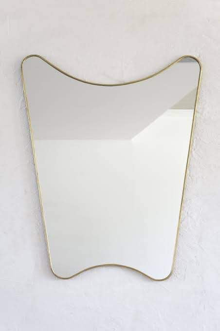XL Trapeze Brass Mirror