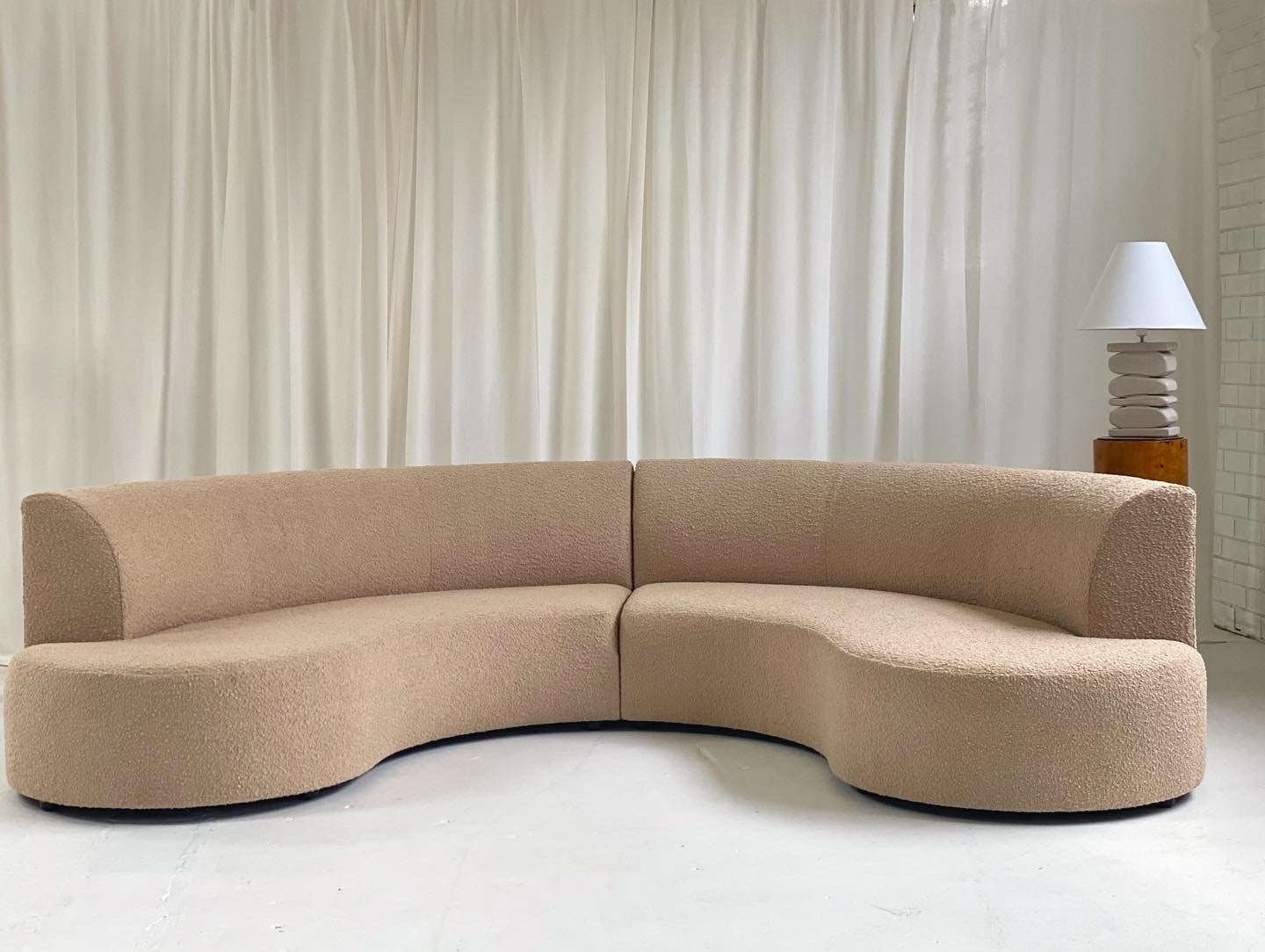 Curved Boucle Modular Sofa