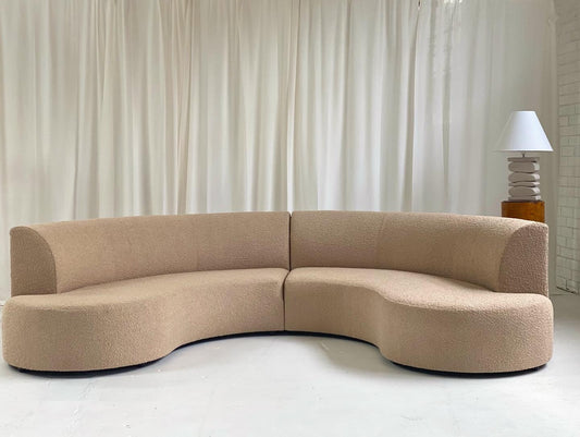 Curved Boucle Modular Sofa