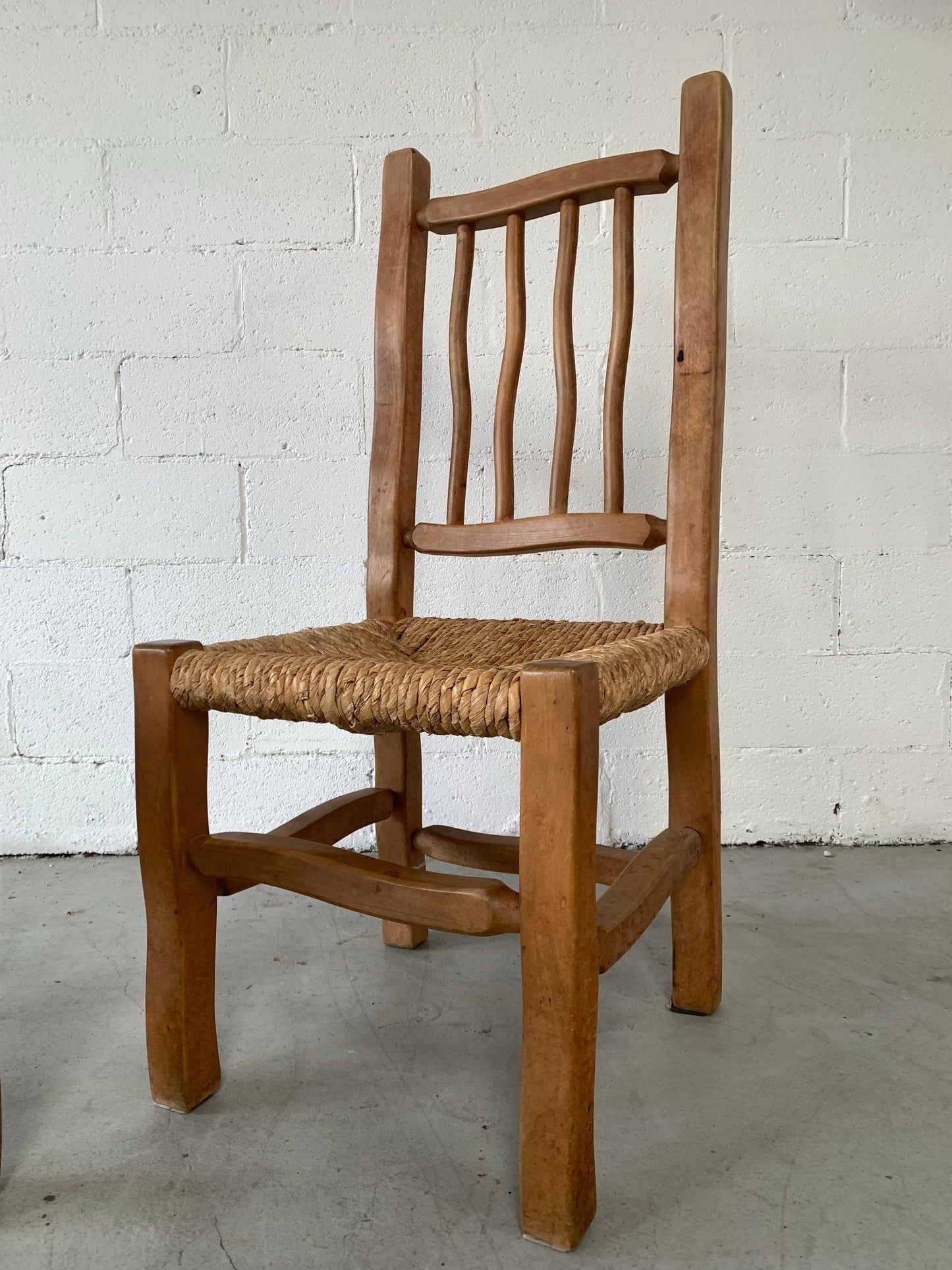 Four Wiggly Handmade Dining Chairs (Set)