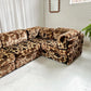 - Vintage Geometric Velvet Modular Sofa