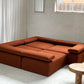 Large Bespoke Rust Boucle Modular Sofa