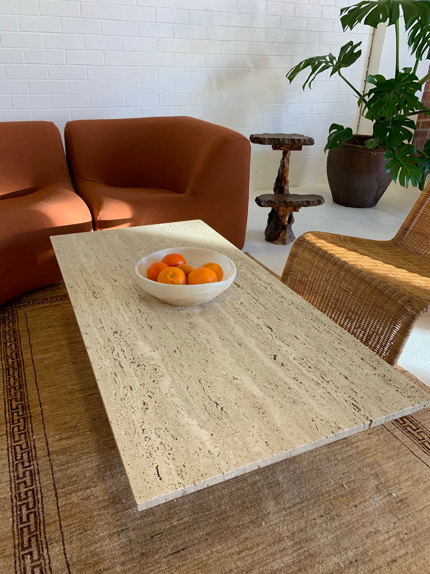 Unfilled Travertine Coffee Table