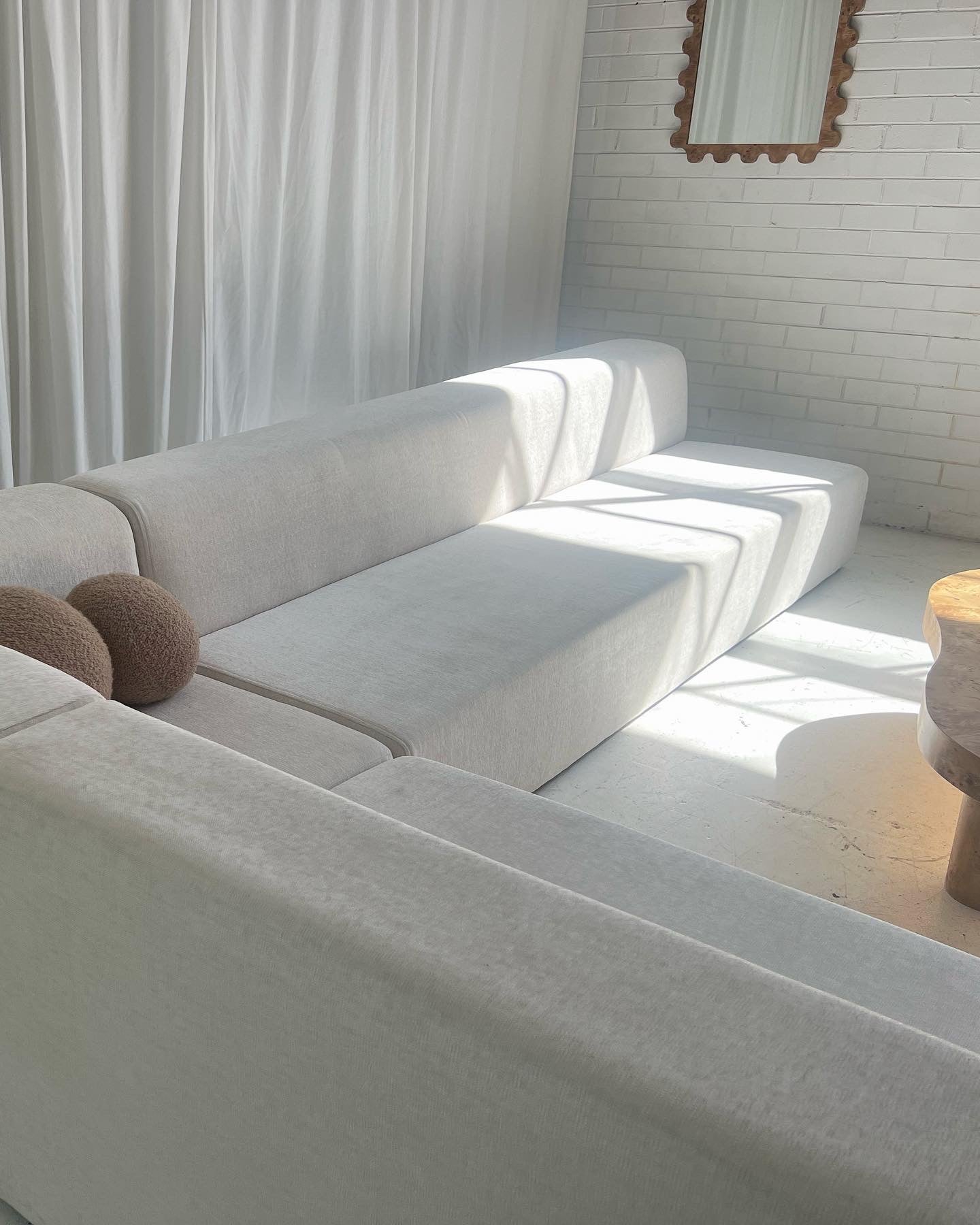 - Bespoke Large White Ivory Modular Sofa Set