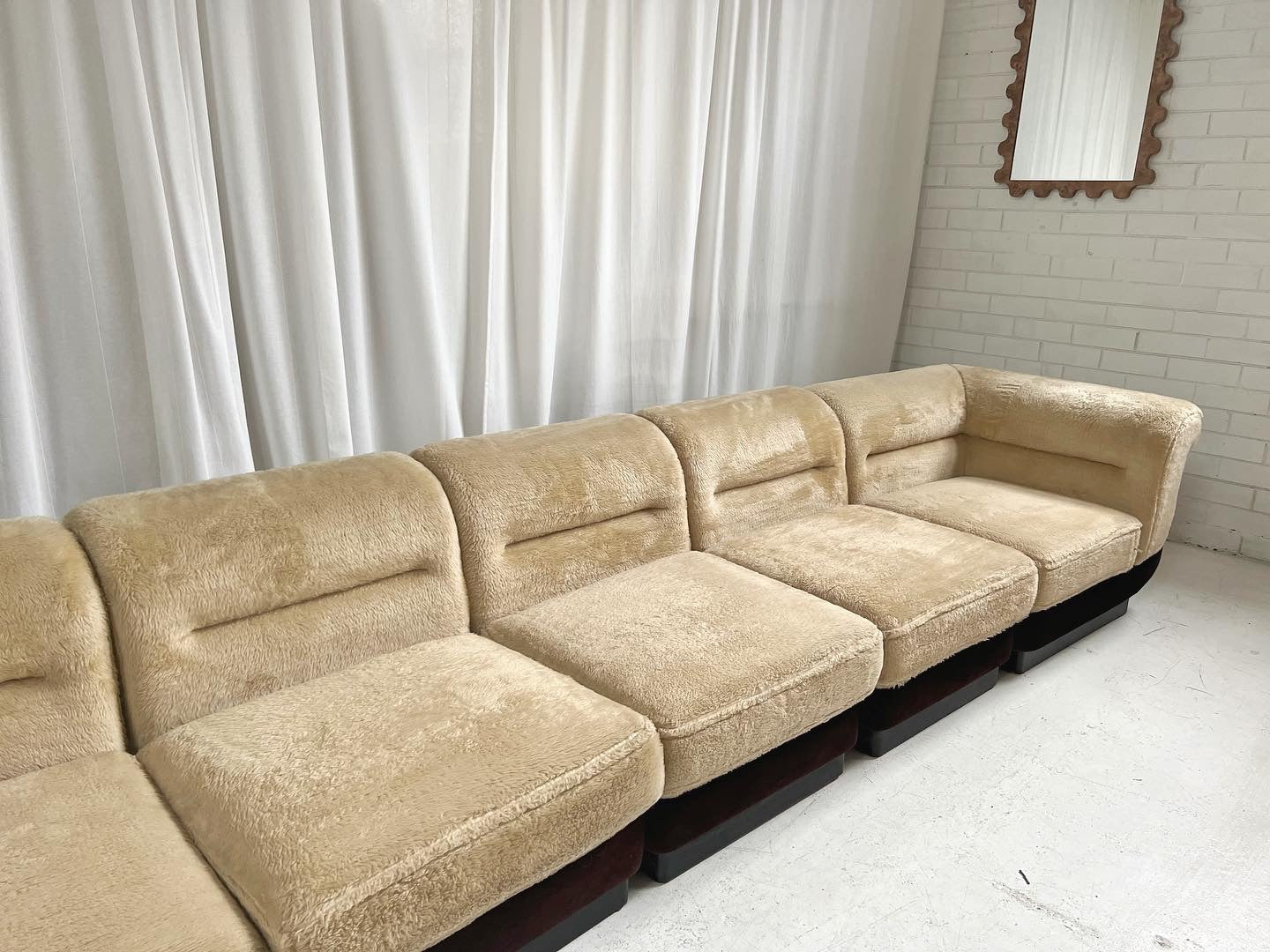 - Vintage VandeRoza Furry Five Piece Modular Sofa - One Set Available