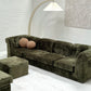 - Bespoke VandeRoza Green Chenille Modular Sofa - Seven Piece Set