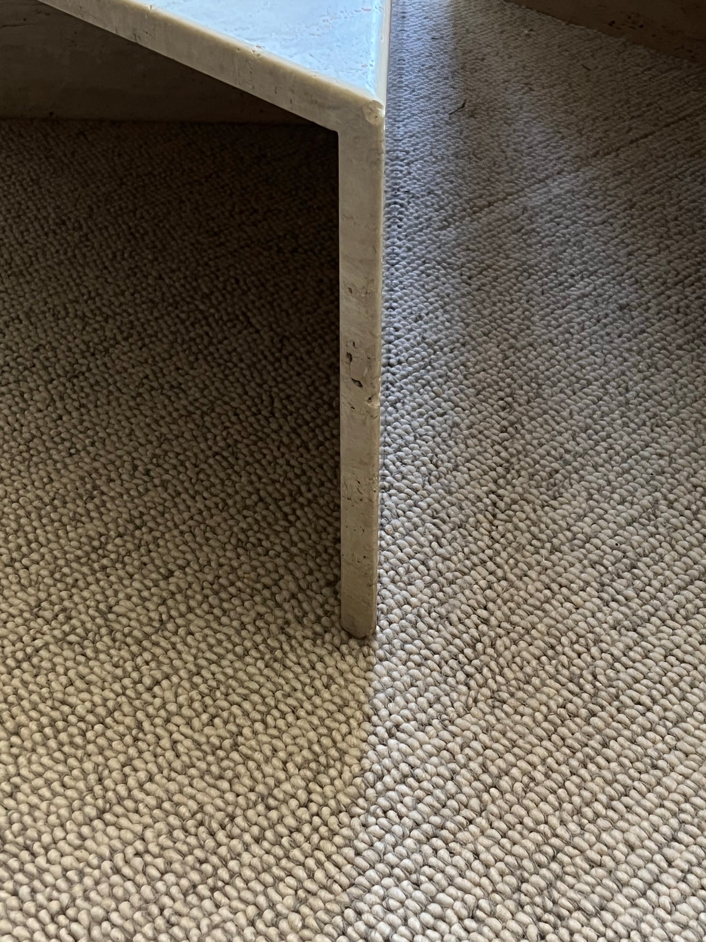 Vintage Italian Split Unfilled Travertine Coffee Table