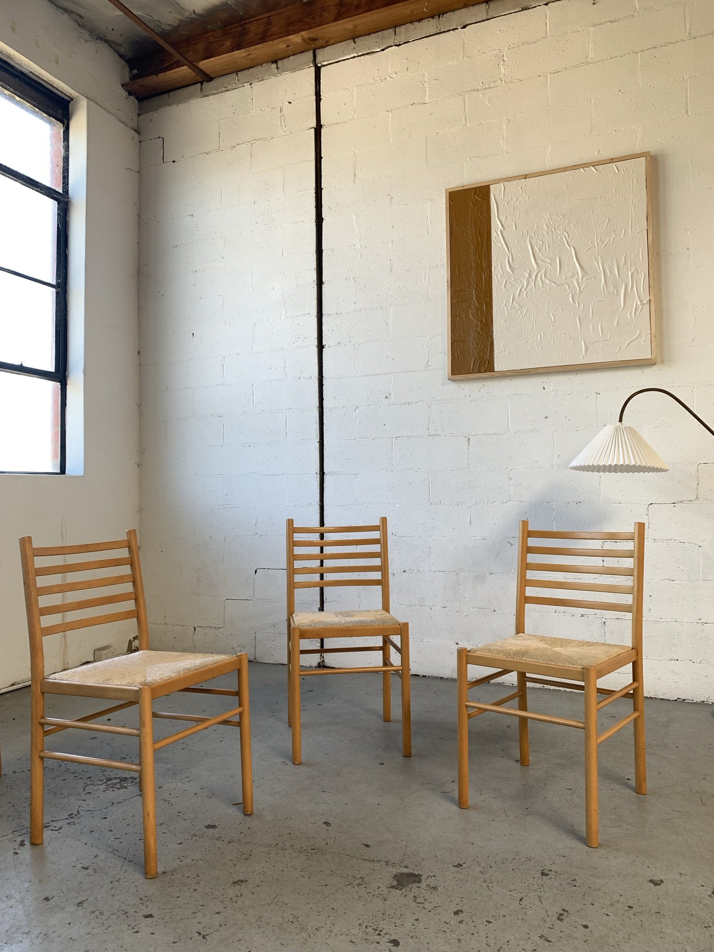 Set of Four Rush Dining Chairs