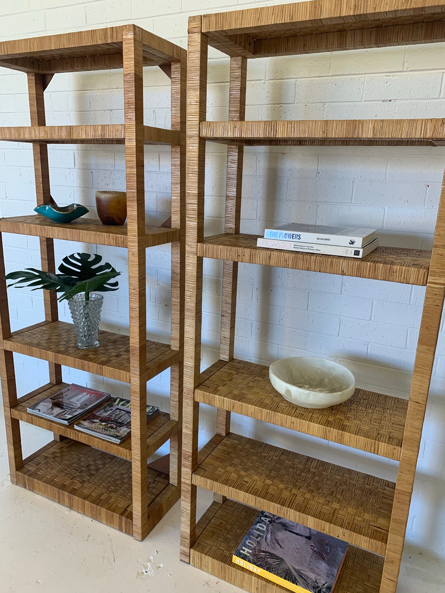 Vintage Rattan Bookshelf