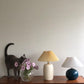 Swirl Lolly Lamp with Cream Pleated Shade
