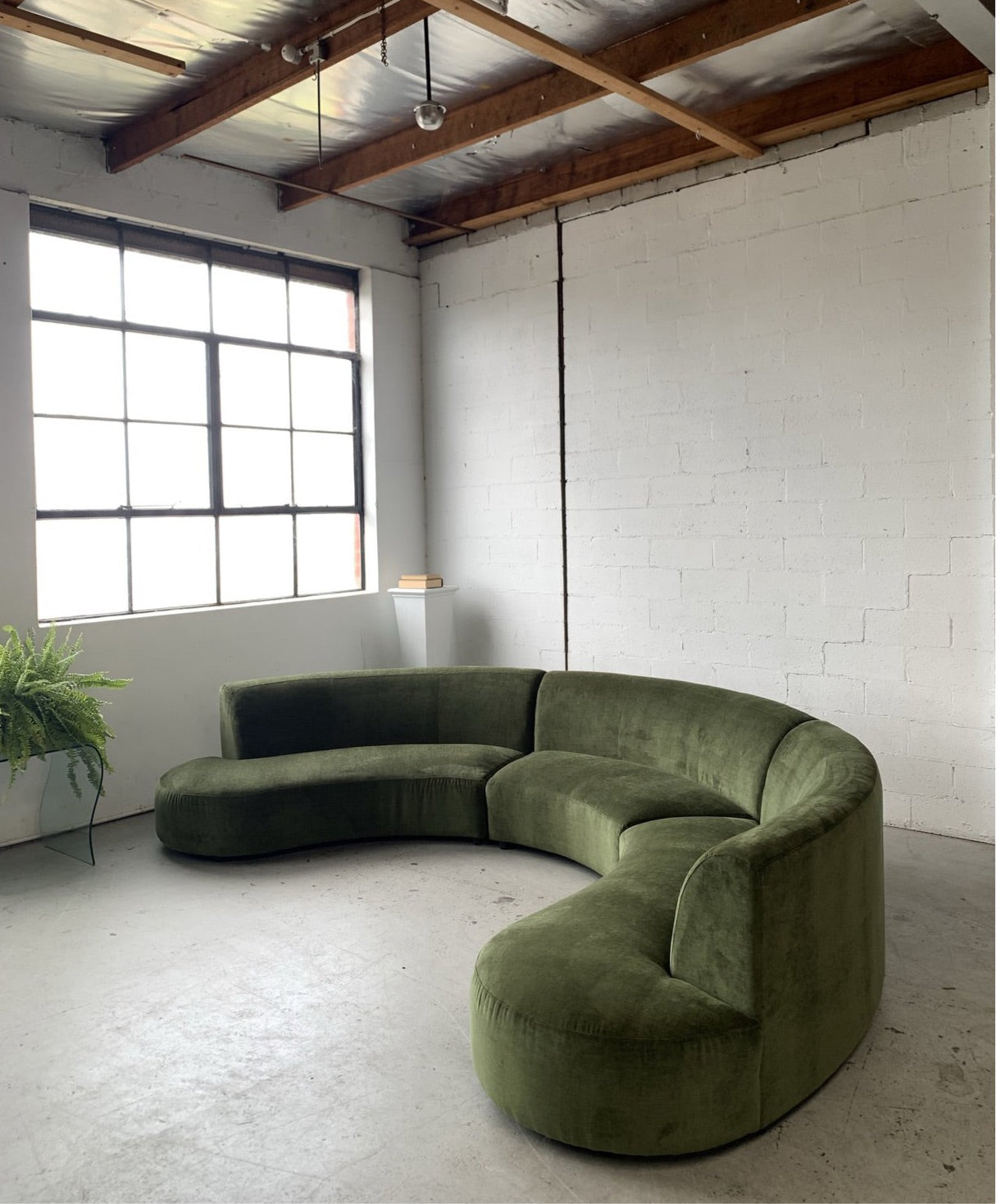 Bespoke Velvet Modular in Deep Botanical Green