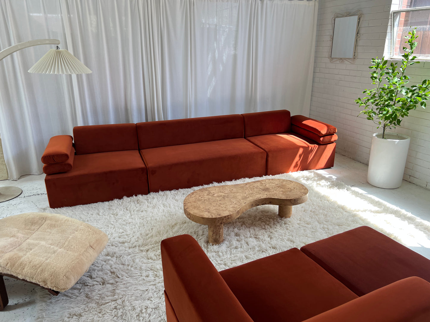 - Copper Velvet Modular Sofa Set