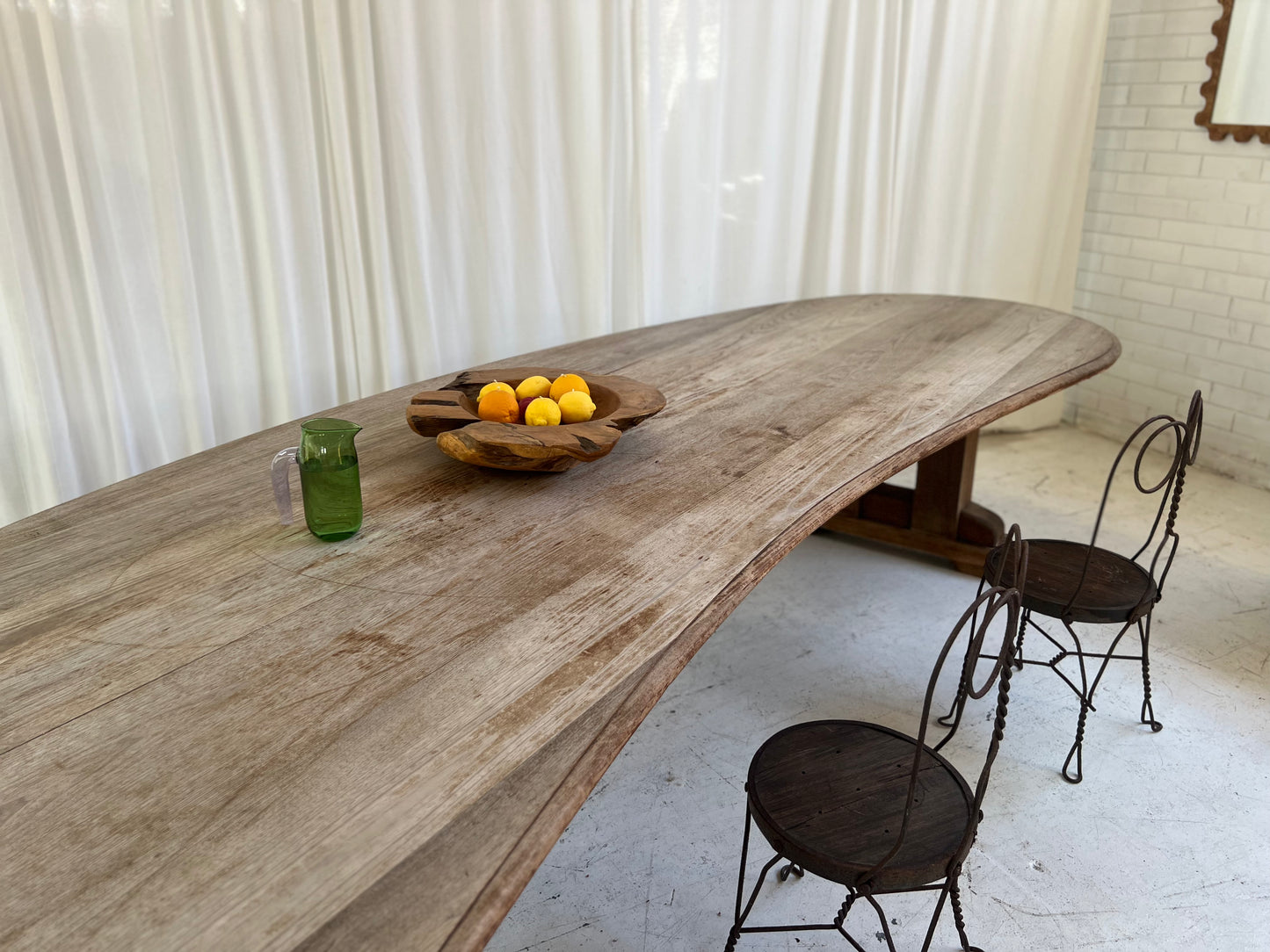 Custom Large Wooden Curved Table