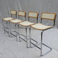 Set of Four Cesca Style Cane Bar Stools, made in Italy