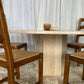 Large Vintage Circular 6-8 Seater Travertine Dining Table