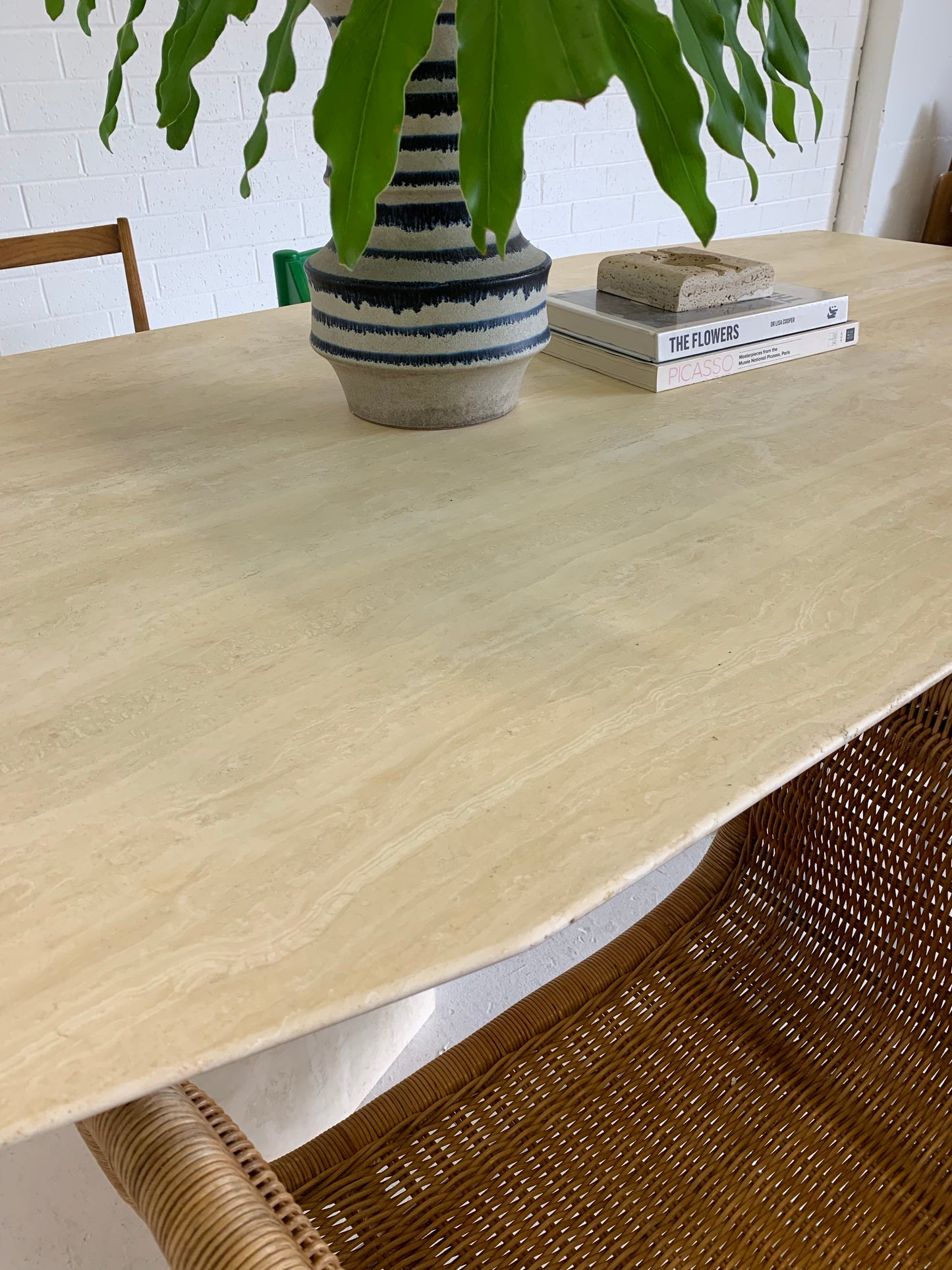 Vintage Travertine Dining Table