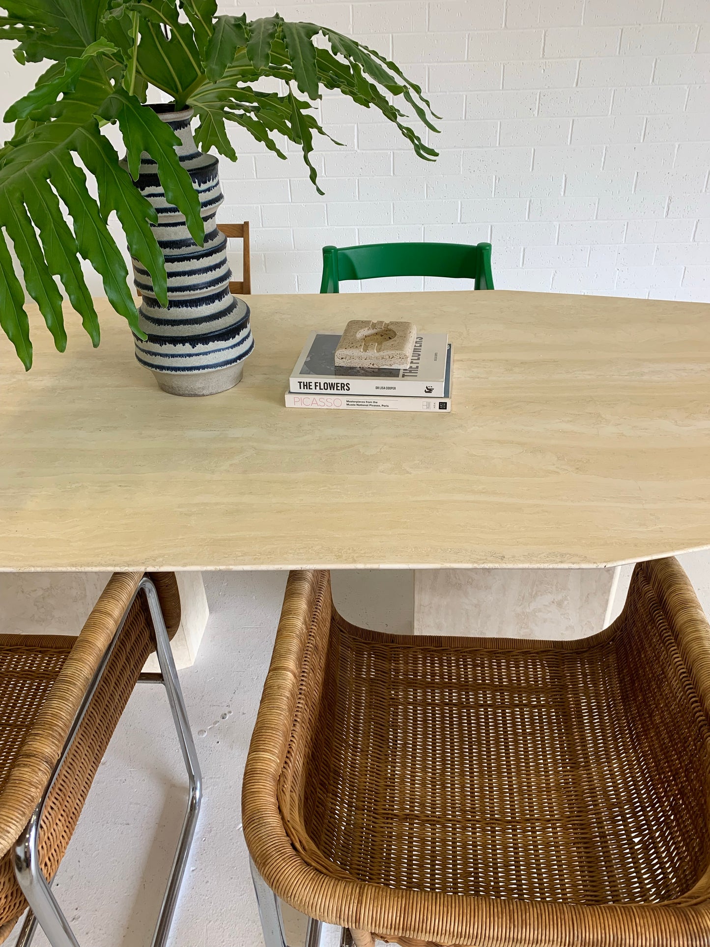 Vintage Travertine Dining Table