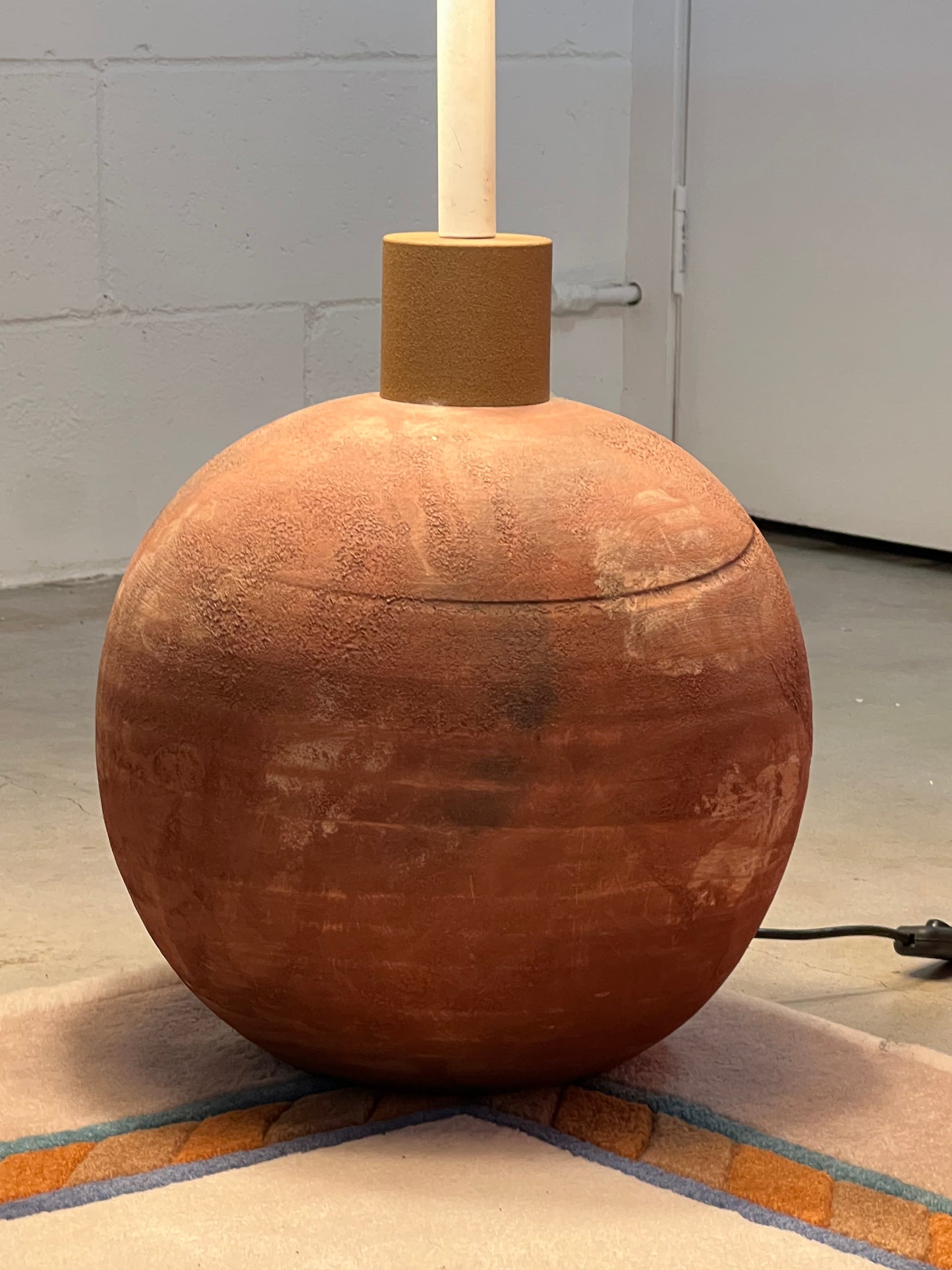 Società Porcellane Artistiche Midcentury Spherical Terracotta Italian Floor Lamp